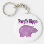 Purple Hippo Key Chains