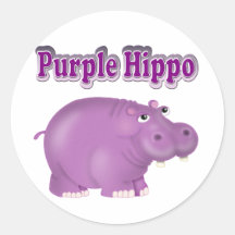 Purple Hippo Stickers