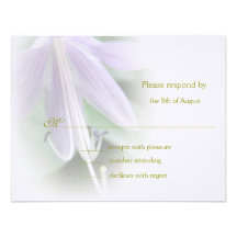Purple Hosta respond cards Invitations