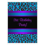 Purple Hot Pink Leopard  Womans 21st Birthday Custom Invite