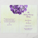 Purple Hydrangea Folded Wedding Program Template Flyers