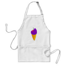 Purple ice cream cone apron