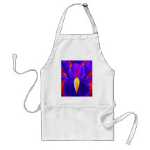 Purple Iris Flower Painting Art - Multi Aprons
