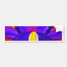 Purple Iris Flower Painting Art - Multi Bumper Stickers