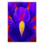 Purple Iris Flower Painting Art - Multi Greeting Cards