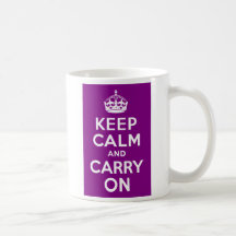 Purple Keep Calm and Carry On Mug