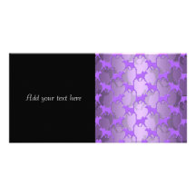 Purple Kitties Pattern Photo Card