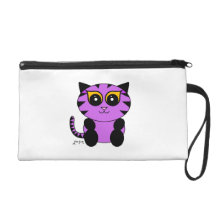 Purple Kitty Wristlet Purses