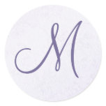 Purple Lavender Monogram Sticker stickers