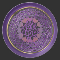 Purple Leopard Celtic Wheel and Hearts Plate plates