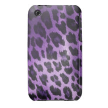 Purple Leopard Fur Print iPhone 3 Cover