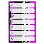Purple Leopard & Zebra Print Weekly Calendar Dry-Erase Board
