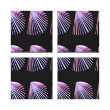 Purple Line Art Beach Seashell Design Gallery Wrap Canvas
