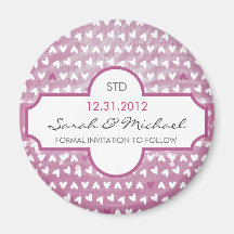 purple little hearts STD Refrigerator Magnets