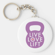 Purple "Live Love Lift" Key Chain