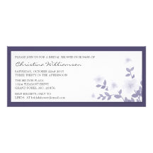 Purple Long Floral Bridal Shower Invitations
