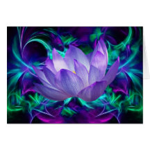 Purple lotus flower and its meaning card