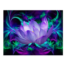 Purple lotus flower and its meaning postcard