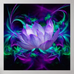 Purple Lotus flower and its meaning Poster