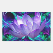 Purple lotus flower and its meaning rectangular stickers