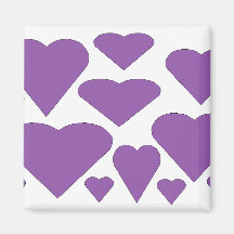 Purple Love Hearts Magnets