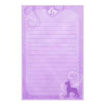 Purple Magic German Pinscher Stationery