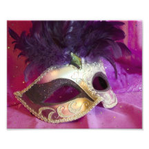 Purple Masquerade Mask Photographic Print