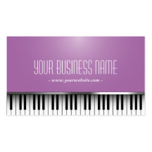 Purple Metal Border Piano Music Business Card