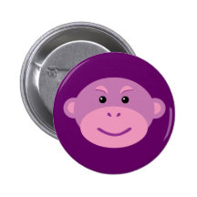 Purple Monkey Pinback Buttons