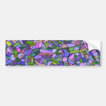 Purple Mosaic Abstract Bumper Sticker