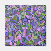 Purple Mosaic Abstract Refrigerator Magnet