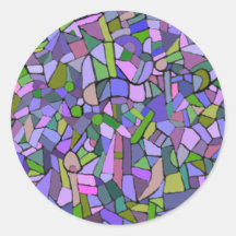 Purple Mosaic Abstract Sticker