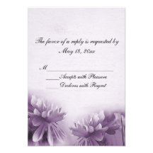 Purple Mums RSVP Cards Personalized Invitations