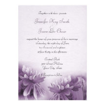 Purple Mums Spring Wedding Invitations