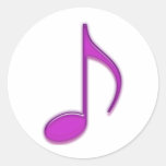 Purple Musical Emboss 8th Note Sticker