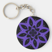 Purple neon flower keychain