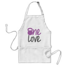 Purple "One Love" Aprons