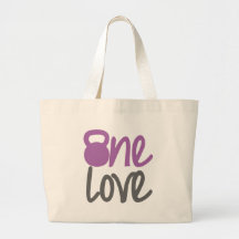 Purple "One Love" Canvas Bags