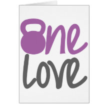Purple "One Love" Greeting Cards