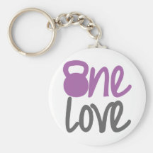 Purple "One Love" Key Chain