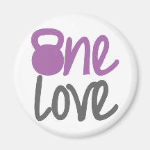 Purple "One Love" Magnets