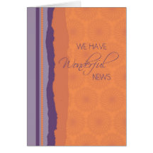 Purple Orange Engagement Announcement Card