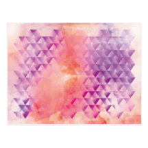 Purple & Orange Geometric Post Card
