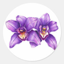 Purple Orchid Art Sticker