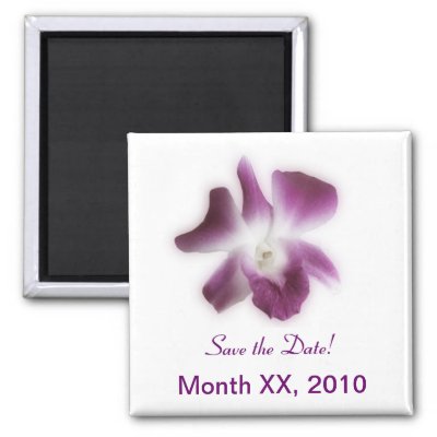 Purple Orchid Save the Date Fridge Magnets by elyssa444