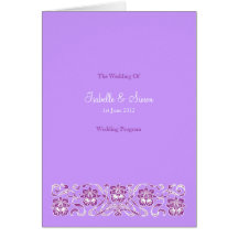 Purple Orchid Wedding Program Cards