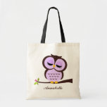 Purple Owl Canvas Bag