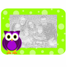 Purple Owl Cut-Out Green Photo Sculpture Frame