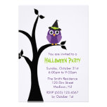 Purple Owl Halloween Party Invitations