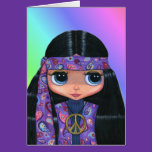 Purple Paisley Hippie Girl Doll Card cards